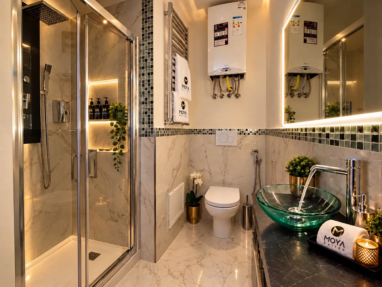 Bagno privato con doccia della Suite 2