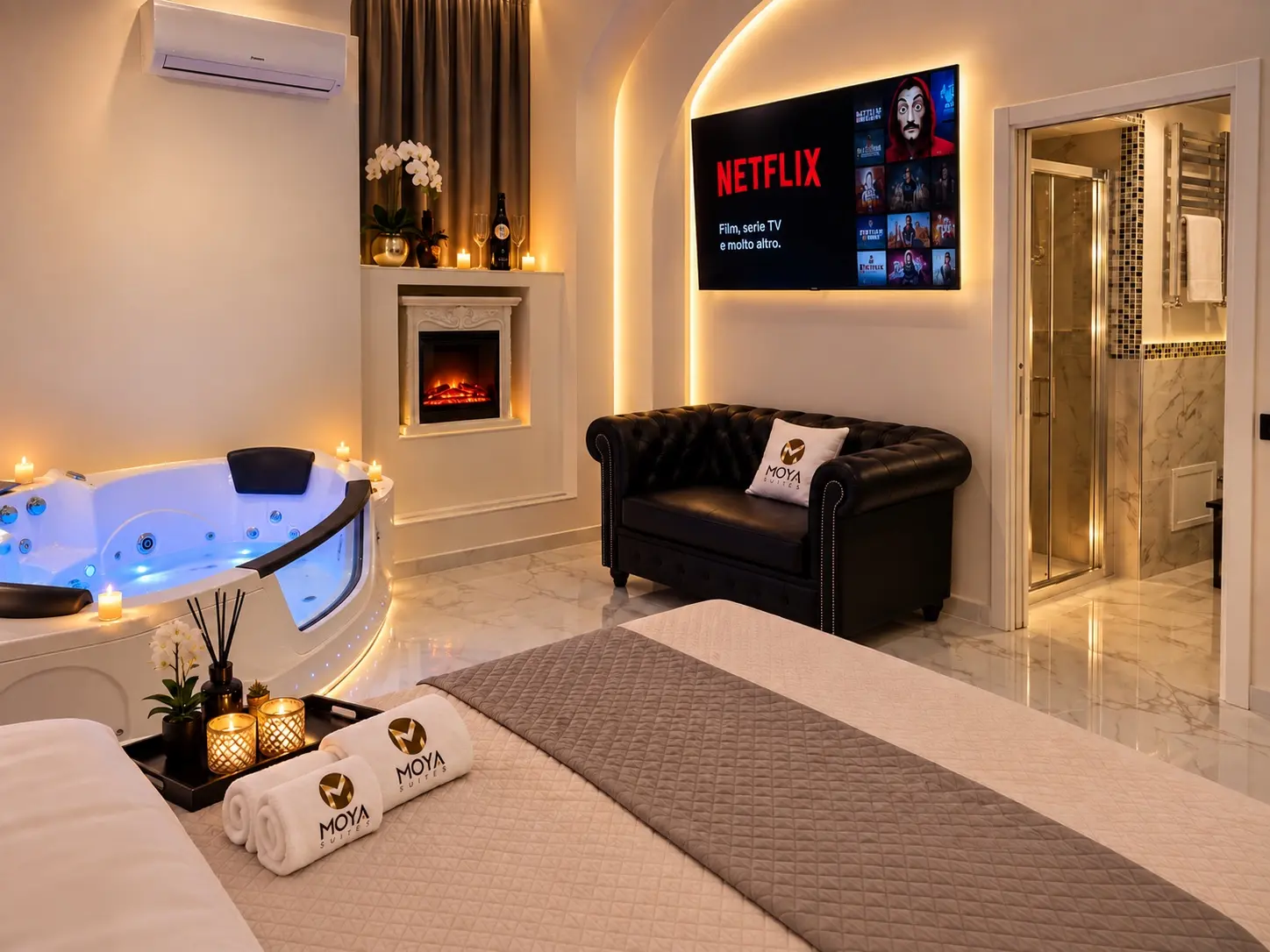 Suite 2 con TV, camino e vasca idromassaggio